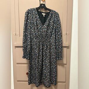 Rebecca Taylor 100% silk dress- black floral, size 4, preowned